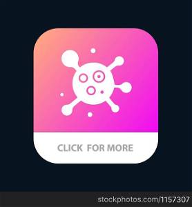 Atom, Molecule, Science Mobile App Button. Android and IOS Glyph Version