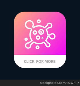 Atom, Molecule, Science Mobile App Button. Android and IOS Line Version