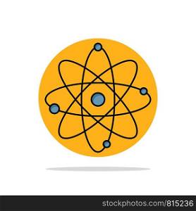 atom, nuclear, molecule, chemistry, science Flat Color Icon Vector