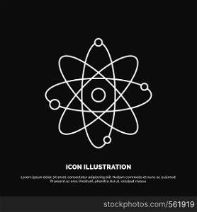 atom, nuclear, molecule, chemistry, science Icon. Line vector symbol for UI and UX, website or mobile application. Vector EPS10 Abstract Template background