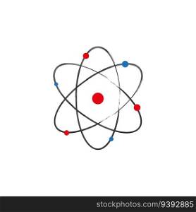 Atom, orbital electrons. Nuclear energy. Vector illustration. stock image. EPS 10.. Atom, orbital electrons. Nuclear energy. Vector illustration. stock image.