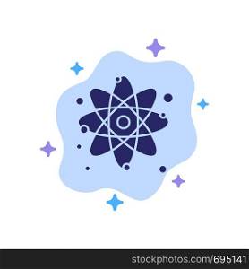 Atom, Particle, Molecule, Physics Blue Icon on Abstract Cloud Background