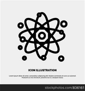 Atom, Particle, Molecule, Physics Line Icon Vector