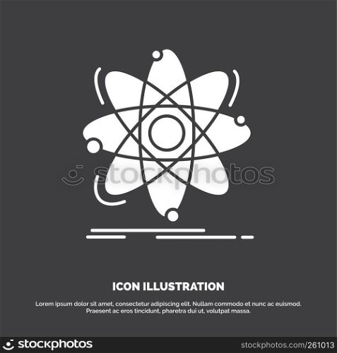 Atom, science, chemistry, Physics, nuclear Icon. glyph vector symbol for UI and UX, website or mobile application