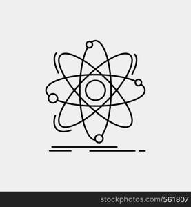 Atom, science, chemistry, Physics, nuclear Line Icon. Vector isolated illustration. Vector EPS10 Abstract Template background