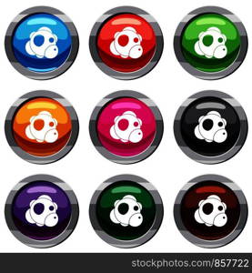 Atom set icon isolated on white. 9 icon collection vector illustration. Atom set 9 collection