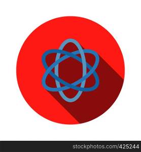 Atom sign flat icon on a white background. Atom sign flat icon