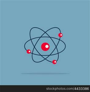 Atom Structure Symbol. Atom structure symbol of electron. Vector illustration
