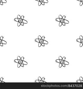 Atom symbol Seamless Pattern hand drawn. Vector Illustration.. Atom symbol Seamless Pattern hand drawn. Vector Illustration