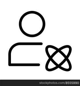 Atom with human Avatar isolated on a white background