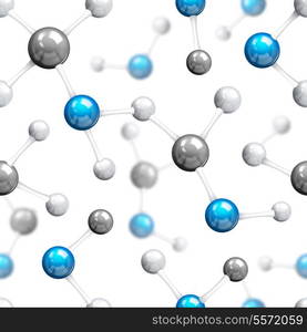 Atomic 3d structure molecular model seamless pattern vector illustration