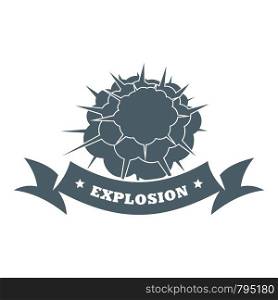 Atomic explosion logo. Simple illustration of atomic explosion vector logo for web. Atomic explosion logo, simple gray style