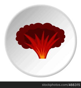 Atomical explosion icon in flat circle isolated on white background vector illustration for web. Atomical explosion icon circle