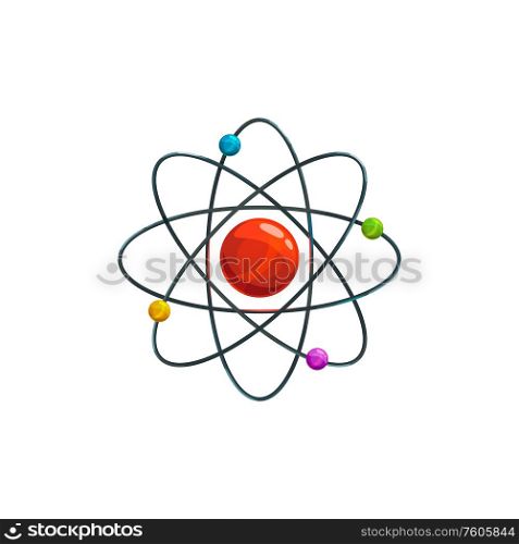 Atoms and electrons movement around orbit isolated. Vector chaotic motion of molecules. Chaotic movement of atoms, molecules around orbit