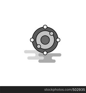 Atoms Web Icon. Flat Line Filled Gray Icon Vector