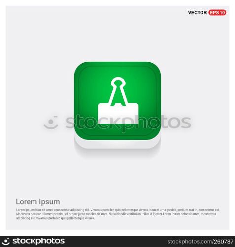 Attach Paper IconGreen Web Button - Free vector icon