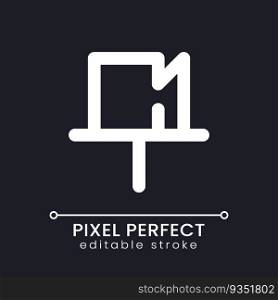 Attached message pixel perfect white linear ui icon for dark theme. Messenger app control. Vector line pictogram. Isolated user interface symbol for night mode. Editable stroke. Poppins font used. Attached message pixel perfect white linear ui icon for dark theme