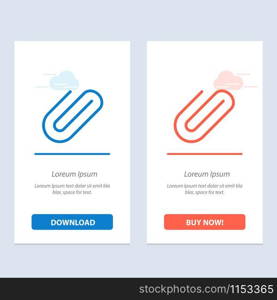 Attachment, Attach, Clip, Add Blue and Red Download and Buy Now web Widget Card Template
