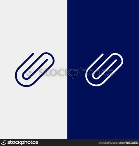Attachment, Binder, Clip, Paper Line and Glyph Solid icon Blue banner Line and Glyph Solid icon Blue banner