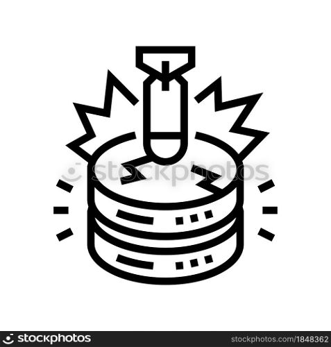 attack database line icon vector. attack database sign. isolated contour symbol black illustration. attack database line icon vector illustration