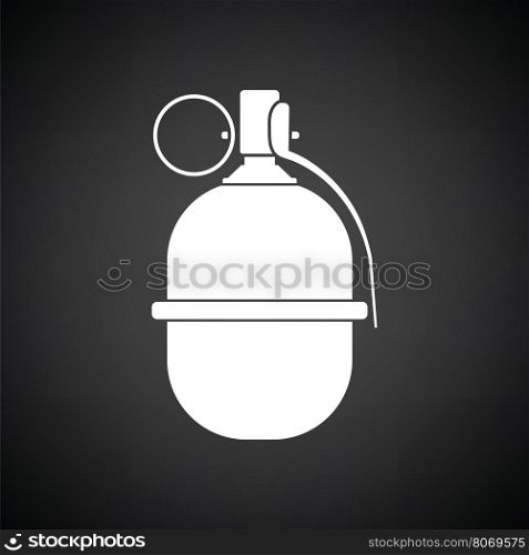 Attack grenade icon. Black background with white. Vector illustration.