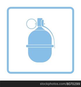 Attack grenade icon. Blue frame design. Vector illustration.