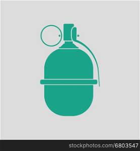 Attack grenade icon. Gray background with green. Vector illustration.