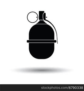 Attack grenade icon. White background with shadow design. Vector illustration.