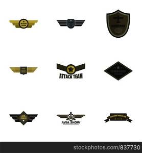 Attack icons set. Flat set of 9 attack vector icons for web isolated on white background. Attack icons set, flat style