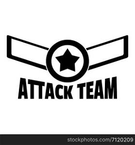 Attack star team logo. Simple illustration of attack star team vector logo for web design isolated on white background. Attack star team logo, simple style