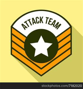Attack team logo. Flat illustration of attack team vector logo for web design. Attack team logo, flat style