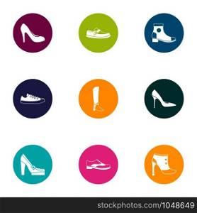 Attend icons set. Flat set of 9 attend vector icons for web isolated on white background. Attend icons set, flat style