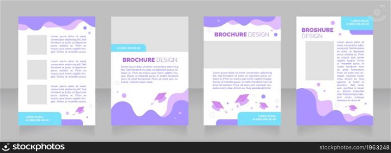 Attending classes at college blank brochure layout design. Vertical poster template set with empty copy space for text. Premade corporate reports collection. Editable flyer paper pages. Attending classes at college blank brochure layout design