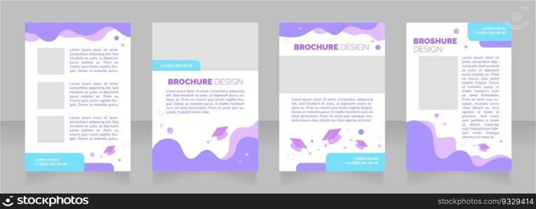 Attending classes at college blank brochure layout design. Vertical poster template set with empty copy space for text. Premade corporate reports collection. Editable flyer paper pages. Attending classes at college blank brochure layout design