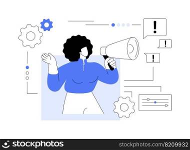 Attention abstract concept vector illustration. Requiring and attracting attention, active listening, take note, learning and concentration, behavior disorder, multitasking abstract metaphor.. Attention abstract concept vector illustration.