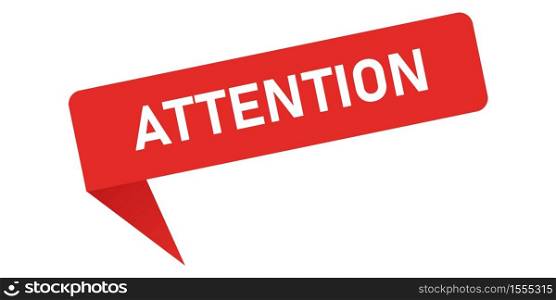 Attention banner. Vector isolated important warning icon.