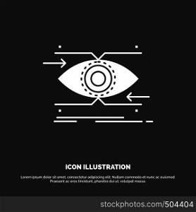 attention, eye, focus, looking, vision Icon. glyph vector symbol for UI and UX, website or mobile application. Vector EPS10 Abstract Template background