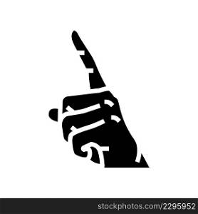 attention hand gesture glyph icon vector. attention hand gesture sign. isolated contour symbol black illustration. attention hand gesture glyph icon vector illustration