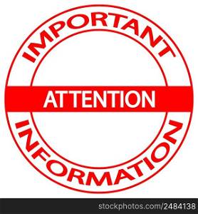 Attention important information, notification, icon announce round st&about important information