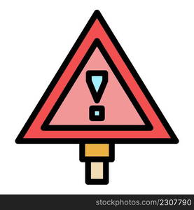 Attention indicator icon. Outline attention indicator vector icon color flat isolated. Attention indicator icon color outline vector