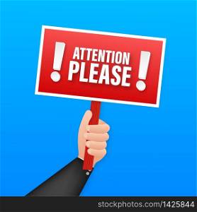 Attention please. Business infographic template. Megaphone banner. Vector stock illustration. Attention please. Business infographic template. Megaphone banner. Vector stock illustration.