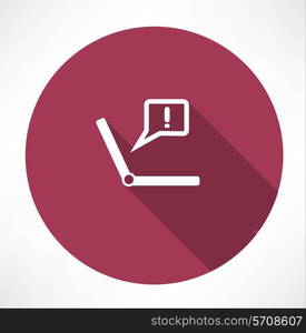 attention sign on laptop. Flat modern style vector illustration