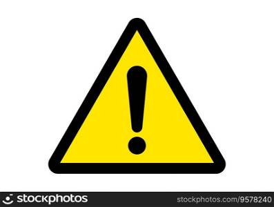 Attention sign or warning caution exclamation sign, danger alert vector yellow triangle