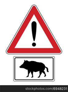 Attention sign with optional label boar
