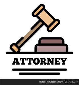 Attorney icon. Outline attorney vector icon color flat isolated. Attorney icon color outline vector
