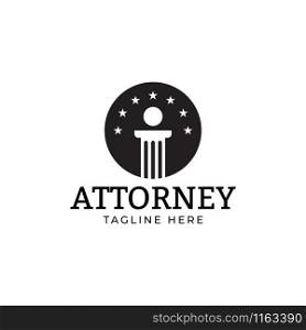 Attorney law logo design template vector isolated