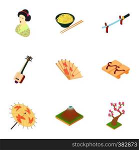 Attractions of South Korea icons set. Cartoon illustration of 9 attractions of South Korea vector icons for web. Attractions of South Korea icons set