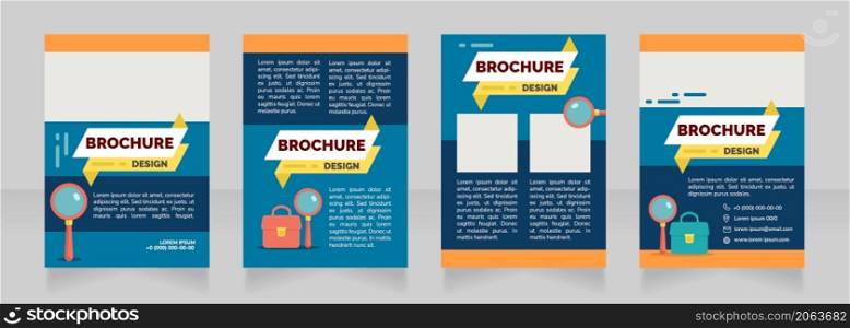 Attractive internship offers blank brochure design. Template set with copy space for text. Premade corporate reports collection. Editable 4 paper pages. Raleway Black, Regular, Light fonts used. Attractive internship offers blank brochure design