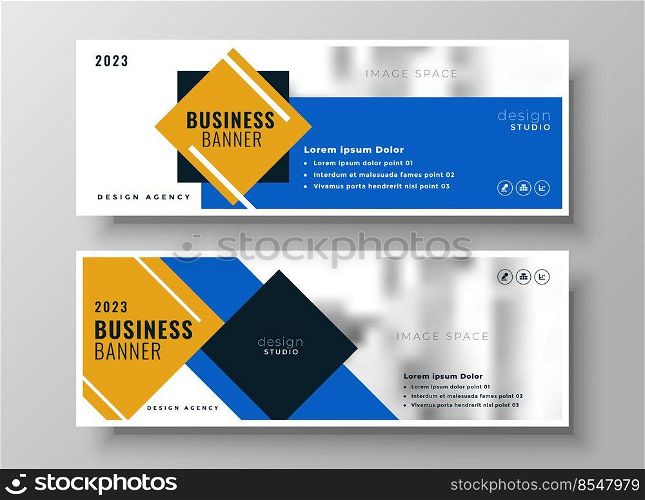 attractive modern blue business banner template set