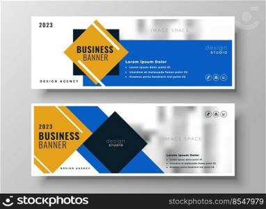 attractive modern blue business banner template set